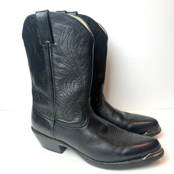 Durango Other - Durango Men's Black Leather Cowboy Western Boots Nickel Toe Rand Sz 11.5